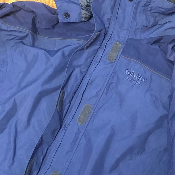 Solstice Microshed Blue Velcro Zippered Ski Snow Jacket Parka Size Large - Picture 5 of 16